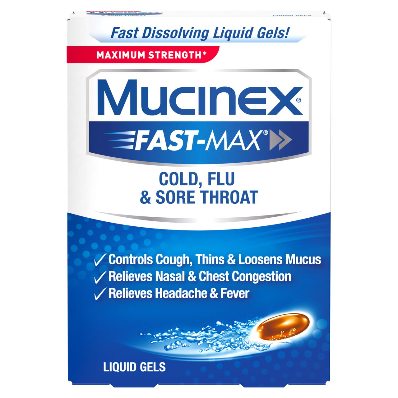 Mucinex® FastMax® Cold, Flu & Sore Throat Liquid Gels Mucinex®